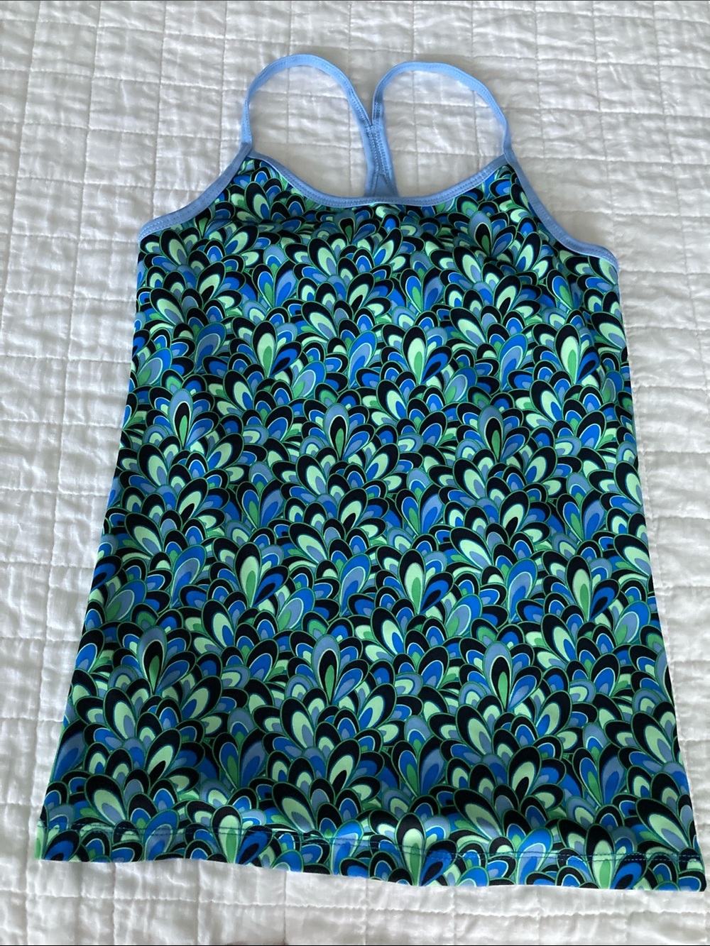 Champion Girls Blue & Green Patterned Tank